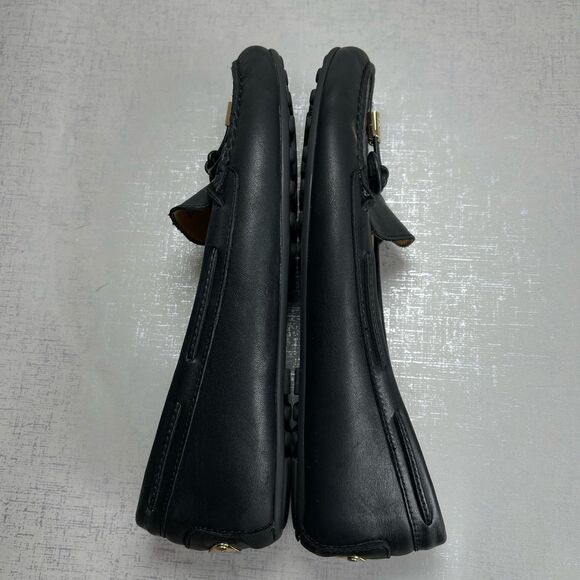 Michael Kors Black Leather Bow Mocassins Flats Loafers Shoes Women's 8 M Preppy - Picture 11 of 14